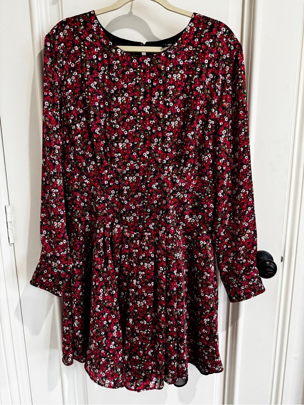 1. State Burgundy Pink Floral Long-Sleeve Dress